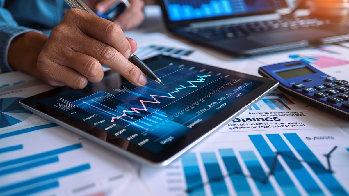 Finanzanalyse-Diagramm mit Schwerpunkt auf der DCF-Methode zur Unternehmensbewertung