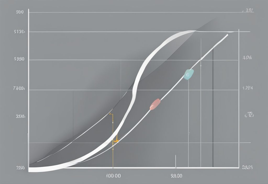 Moderne digitale Illustration eines Diagramms mit Preis- und Mengenachsen, das eine abwärts geneigte Kurve zeigt, die das Gesetz der Nachfrage und die umgekehrte Beziehung zwischen Preis und Nachfrage darstellt.