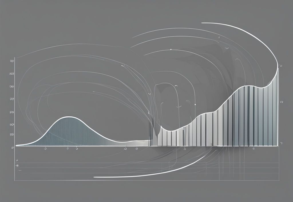 Moderne digitale Malerei, graue Farbthematik, Diagramm mit mehreren Kurven für verschiedene Zielfunktionen, Punkt zeigt optimale Lösung