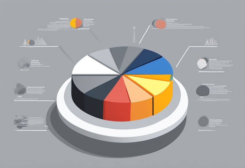 Moderne digitale Illustration in Grautönen, die ein Tortendiagramm zur Darstellung der Prozesskostenrechnung eines Unternehmens zeigt, wobei jede Scheibe einen anderen Kostentreiber repräsentiert.