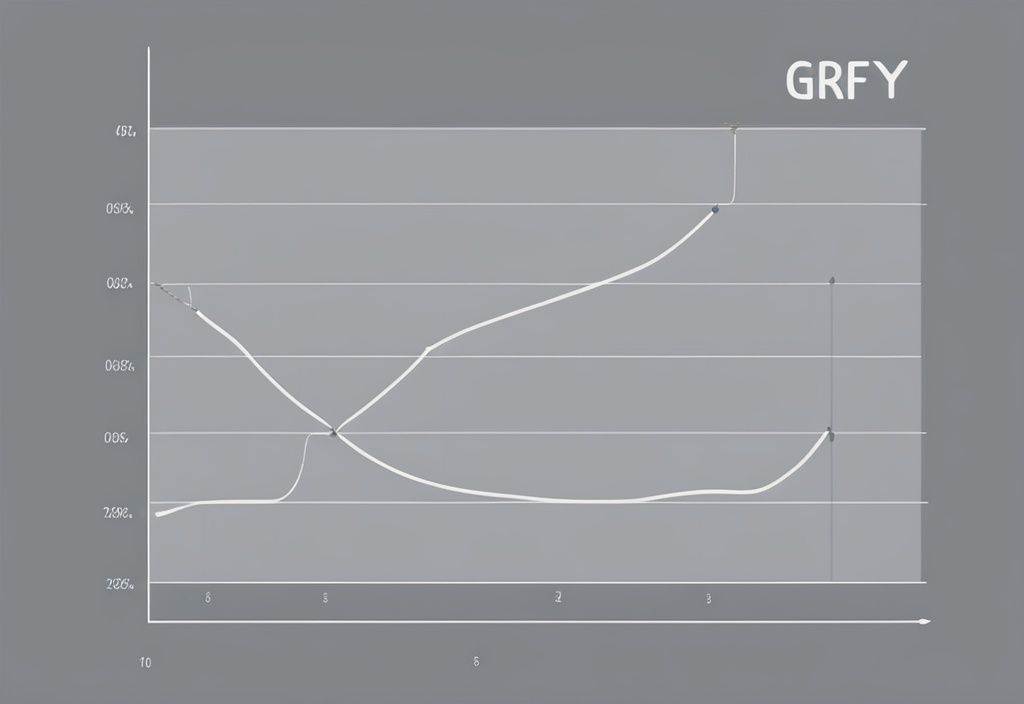 Moderne digitale Illustration mit grauem Farbschema, die eine steigende Gewinnfunktion zeigt, x-Achse beschriftet als 'Menge der Waren' und y-Achse als 'Gewinn'.