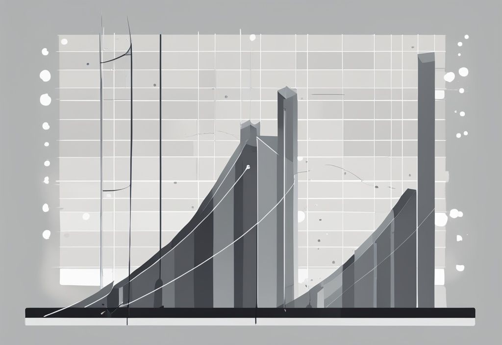 Digitale Illustration einer abwärts gerichteten Kostendegressionskurve mit Dollarsymbolen auf der y-Achse und Menge auf der x-Achse in Grautönen.